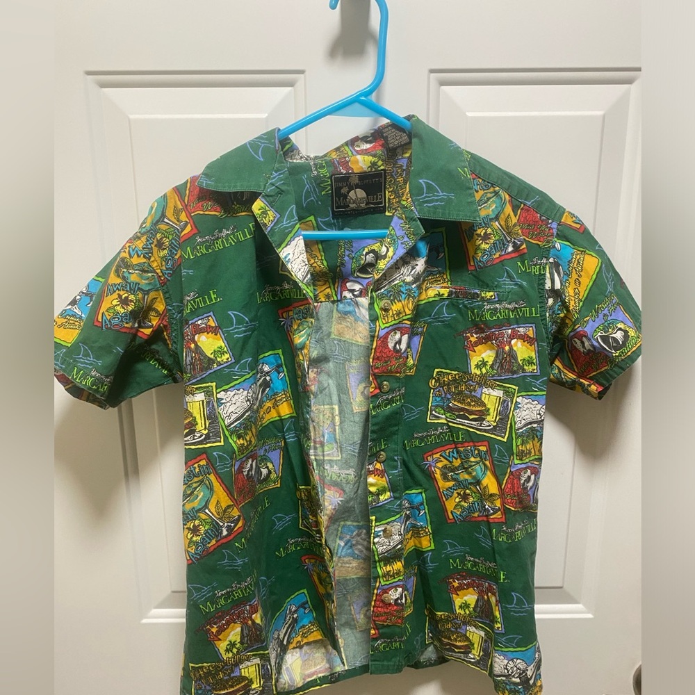 Vtg Margaritaville Tropical Print Button Down Shirt Medium Jimmy Buffett